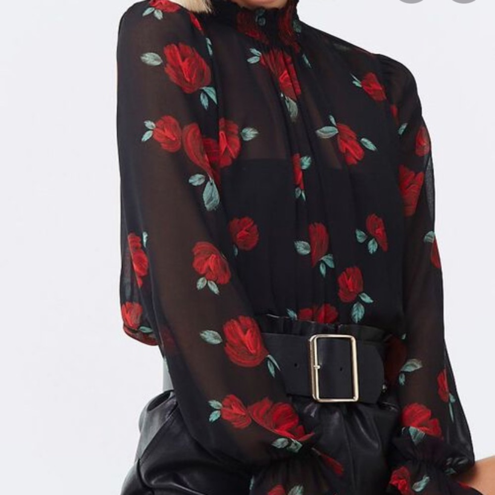 ISO Rose semi sheer top